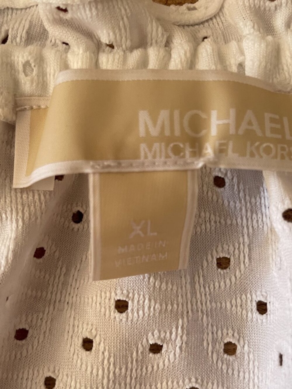 Michael Kors White Eyelet Blouse Size XL - Picture 3 of 7